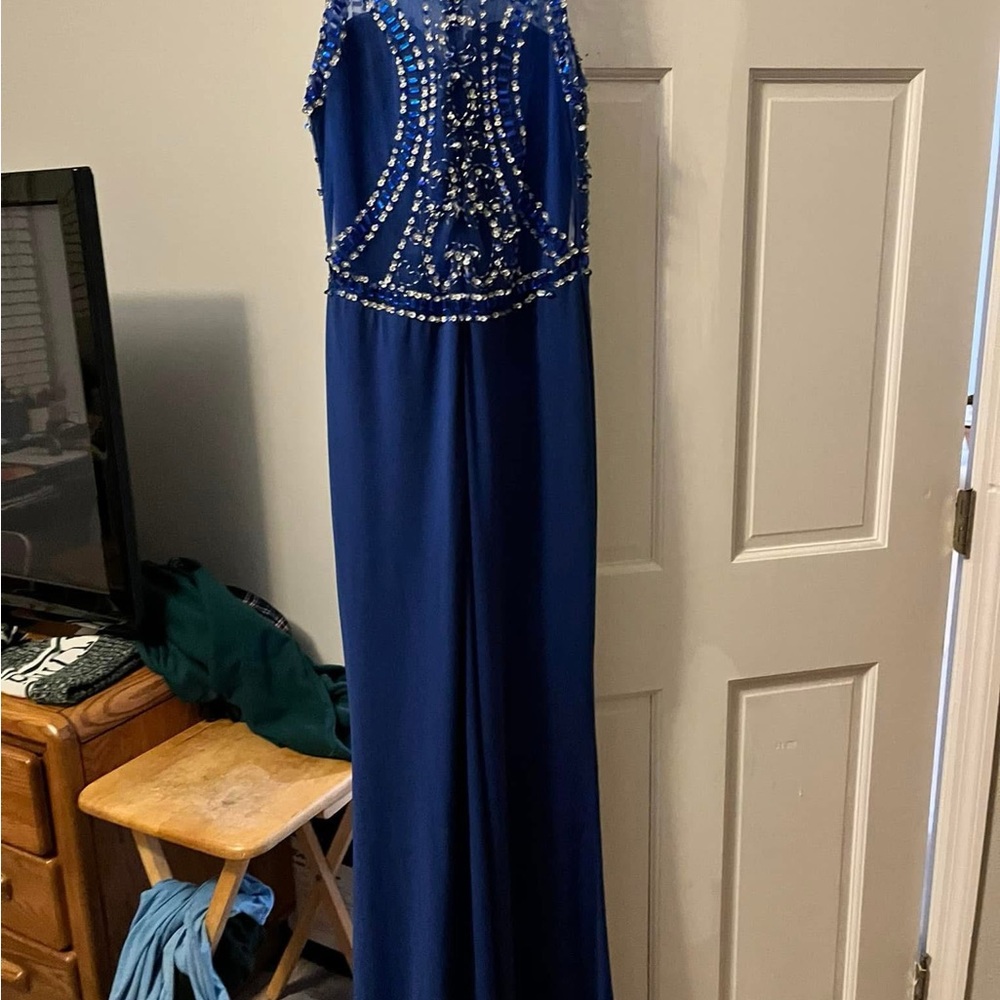 Alyce Paris Royal Blue Beaded Prom Dress